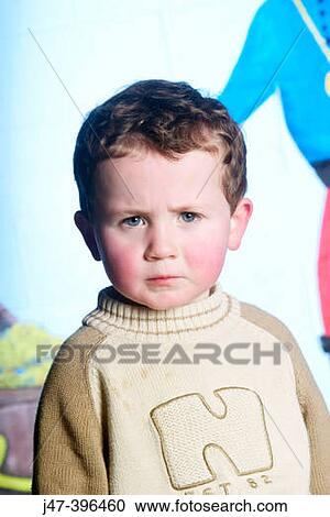3 year old boy frowning into camera View Large Photo Image Stock Image - 3 year old boy frowning into camera. Fotosearch