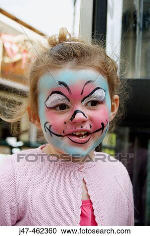3 year old girl standing smiling with her face painted View Large Photo Image Stock Image - 3 year old girl standing smiling with her face painted. Fotosearch