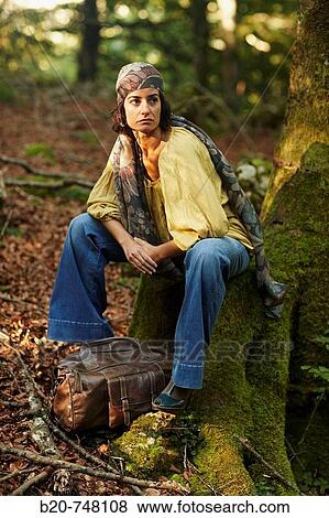 Stock Photo - 30 year old woman. Belate, Baztan, Navarra. Fotosearch