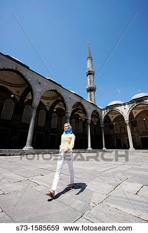 30 year old woman in the Blue Mosque, Istanbul. Turkey View Large Photo Image Stock Photo - 30 year old woman in the Blue Mosque, Istanbul. Turkey. Fotosearch