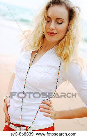 Stock Photo - 30 years blonde woman. Fotosearch