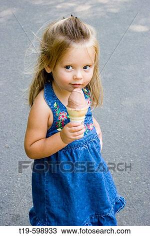 3_year old girl with an ice cream cone in Boston Public Garden. USA. View Large Photo Image Stock Image - 3_year old girl with an ice cream cone in Boston Public Garden. USA.. Fotosearch