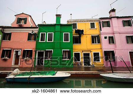4 detached houses in Burano, Italy View Large Photo Image Stock Image - 4 detached houses in Burano, Italy. Fotosearch
