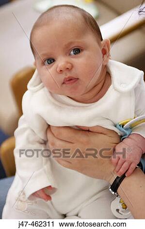 4 week old baby sitting on her mothers knee, gazing into camera View Large Photo Image Stock Image - 4 week old baby sitting on her mothers knee, gazing into camera. Fotosearch