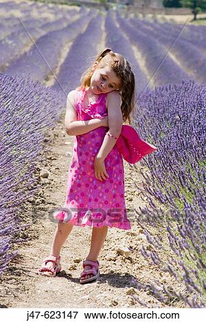 4 year old girl standing in a field of lavender posing View Large Photo Image Stock Photo - 4 year old girl standing in a field of lavender posing. Fotosearch