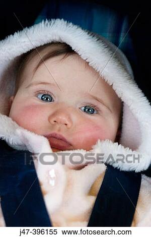 5 month old baby girl lying incar seat, headshot View Large Photo Image Stock Photography - 5 month old baby girl lying incar seat, headshot. Fotosearch