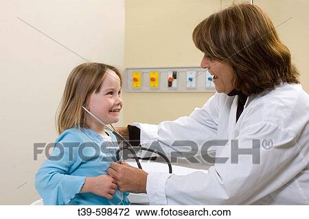 5 year old girl in a hospital room with female doctor and a stethiscope View Large Photo Image Stock Image - 5 year old girl in a hospital room with female doctor and a stethiscope. Fotosearch