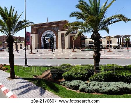 Stock Photo - 50 years anniversary of the central station in Marrakech, Morocco.. Fotosearch