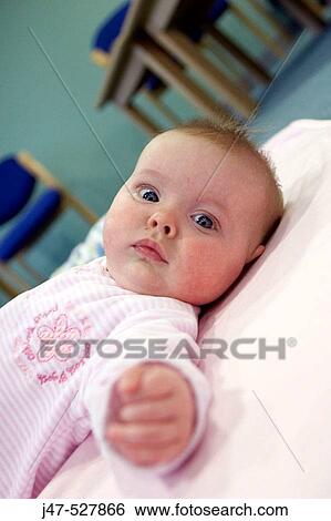 6 week old baby girl looking into camera View Large Photo Image Stock Photograph - 6 week old baby girl looking into camera. Fotosearch