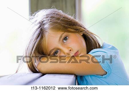 Stock Image - 6-year old girl portrait. Fotosearch
