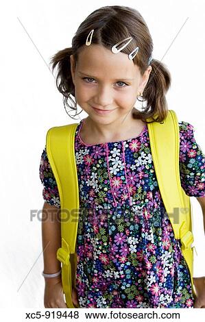 Stock Photo - 6 years old girl. Fotosearch