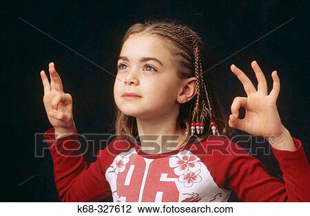 Stock Image - 8 years old girl. Fotosearch