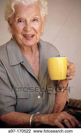 89 year woman with coffee cup View Large Photo Image Stock Image - 89 year woman with coffee cup. Fotosearch