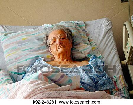 92 year old woman in a hospital bed View Large Photo Image Stock Image - 92 year old woman in a hospital bed. Fotosearch