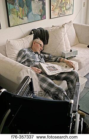 Stock Photo - 93 years old man sleeping.. Fotosearch