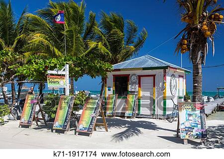 A beachside restaurant on Cay Caulker, Belize View Large Photo Image Picture - A beachside restaurant on Cay Caulker, Belize. Fotosearch