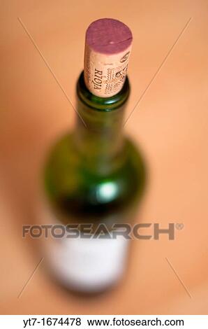 Stock Photo - A bottle of red wine from? Rioja? region of Spain. Fotosearch