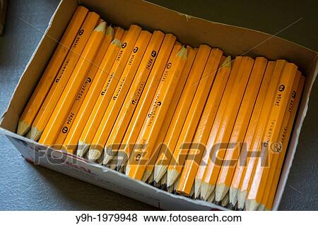 A box of pencils used to fill out forms and surveys in New York View Large Photo Image Stock Photo - A box of pencils used to fill out forms and surveys in New York. Fotosearch