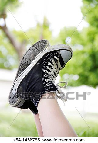 A boys tennis shoes View Large Photo Image Stock Photography - A boys tennis shoes. Fotosearch
