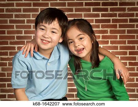 a brother and sister View Large Photo Image Stock Photo - a brother and sister. Fotosearch