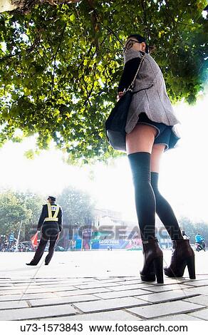 Stock Image - A Chinese woman in Nanjing.. Fotosearch