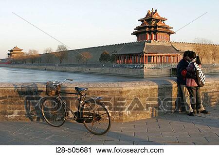 Stock Image - A corner Tower in Forbidden City, Beijing. China. Fotosearch