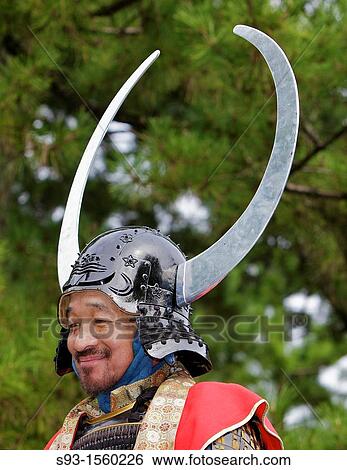 Stock Photograph - A costumed participant in the Jidai Matsuri. Fotosearch