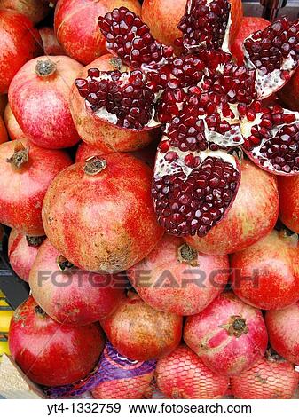 A display of fresh Pomegranates, Beyoglu Cafe Bar, Istanbul, Turkey View Large Photo Image Stock Photo - A display of fresh Pomegranates, Beyoglu Cafe Bar, Istanbul, Turkey. Fotosearch