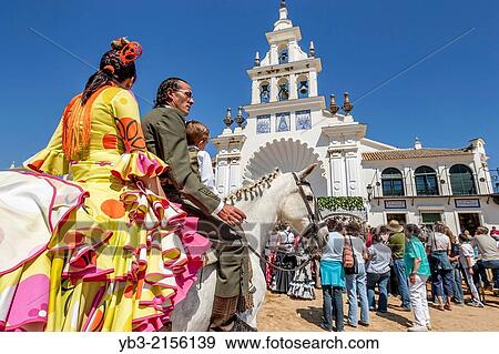 A Family On Horseback, El Rocio Festival, El Rocio, Andalusia, Spain. View Large Photo Image Stock Photo - A Family On Horseback, El Rocio Festival, El Rocio, Andalusia, Spain.. Fotosearch