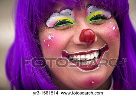 A female clown smiles during the 16th International Clown Convention: The Laughter Fair organized by the Latino Clown Brotherhood, in Mexico City, October 17, 2011 View Large Photo Image Picture - A female clown smiles during the 16th International Clown Convention: The Laughter Fair organized by the Latino Clown Brotherhood, in Mexico City, October 17, 2011. Fotosearch