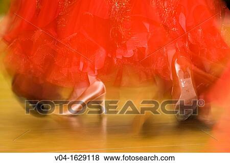 Stock Photo - A female dancer at ballroom dancing, Germany, Europe. Fotosearch