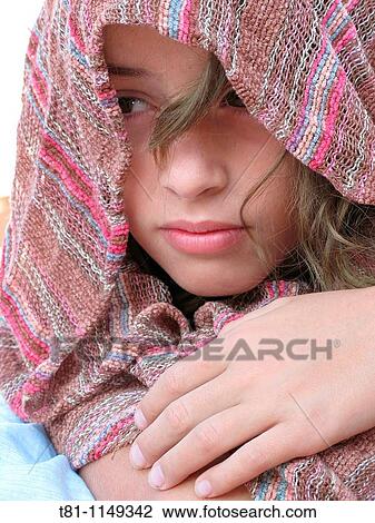 Stock Image - , A girl, beautiful,. Fotosearch