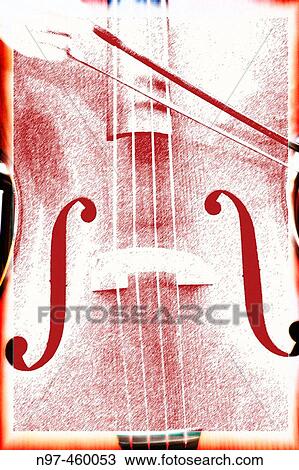 Stock Image - A graphic elaboration of a violoncello played by a street artist. Fotosearch