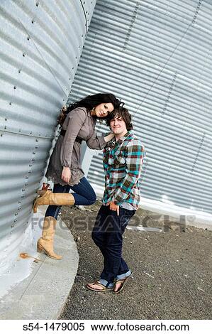 A happy young couple outdoors in Reardan, Washington, USA. View Large Photo Image Stock Photography - A happy young couple outdoors in Reardan, Washington, USA.. Fotosearch