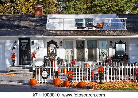 A home decorated for Halloween in Harbor Springs, Michigan, USA View Large Photo Image Stock Image - A home decorated for Halloween in Harbor Springs, Michigan, USA. Fotosearch