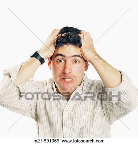Stock Photograph - A man showing frustration. Fotosearch