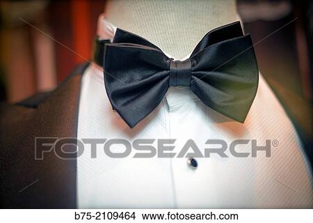 Picture - A mannequin bust with shirt, jacket and bow tie. Fotosearch