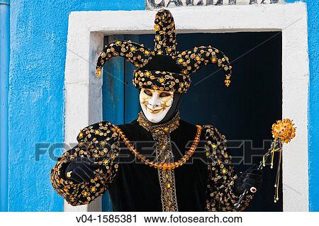 A masked harlequin at the carnival in Venice, Italy, Europe View Large Photo Image Stock Image - A masked harlequin at the carnival in Venice, Italy, Europe. Fotosearch