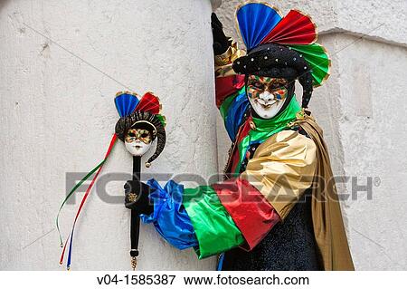 A masked harlequin at the carnival in Venice, Italy, Europe View Large Photo Image Stock Photo - A masked harlequin at the carnival in Venice, Italy, Europe. Fotosearch