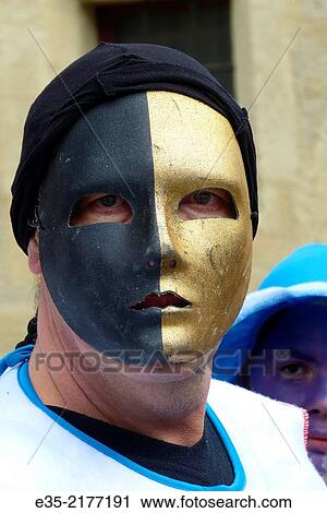 A masked Mardi Gras reveler Pezenas, France View Large Photo Image Stock Image - A masked Mardi Gras reveler Pezenas, France. Fotosearch