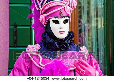 A masked woman at the carnival in Venice, Italy, Europe View Large Photo Image Picture - A masked woman at the carnival in Venice, Italy, Europe. Fotosearch