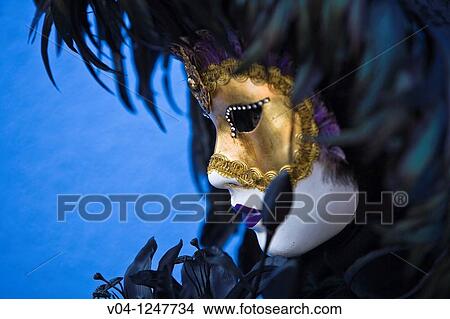 A masked woman at the carnival in Venice, Italy, Europe View Large Photo Image Picture - A masked woman at the carnival in Venice, Italy, Europe. Fotosearch