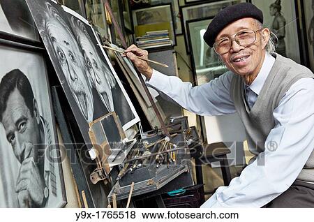 A painter copying a picture of Albert Einstein View Large Photo Image Stock Photo - A painter copying a picture of Albert Einstein. Fotosearch