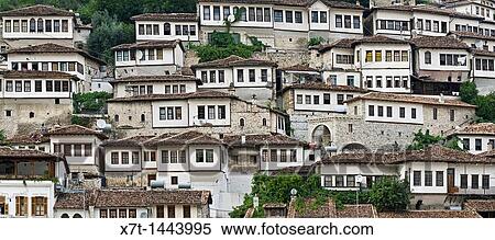 A panorama of the Mangalemi district of Berat with its ottoman period, houses in the old town of Berat in central Albania View Large Photo Image Stock Photography - A panorama of the Mangalemi district of Berat with its ottoman period, houses in the old town of Berat in central Albania. Fotosearch