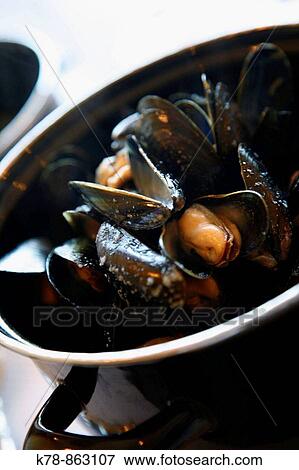 A plate of mussels, Normandy, France View Large Photo Image Stock Photo - A plate of mussels, Normandy, France. Fotosearch