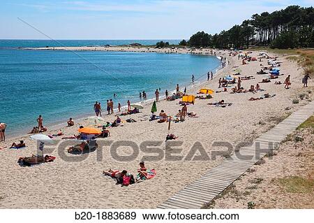 A Praia beach, Minho River estuary, Spain and Portugal border, A Guarda, Pontevedra, Galicia, Spain. View Large Photo Image Stock Photo - A Praia beach, Minho River estuary, Spain and Portugal border, A Guarda, Pontevedra, Galicia, Spain.. Fotosearch