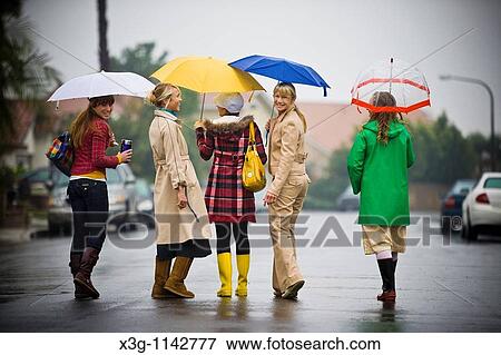 Stock Photo - A rainy day portrait session. Fotosearch