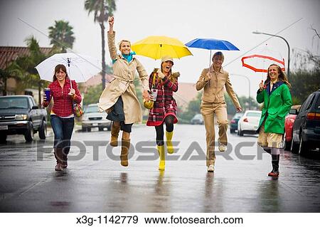 Stock Photo - A rainy day portrait session. Fotosearch