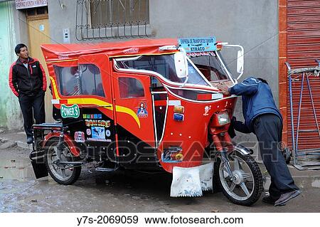 A rickshaw in Chivay, Peru, South America. View Large Photo Image Stock Photo - A rickshaw in Chivay, Peru, South America.. Fotosearch