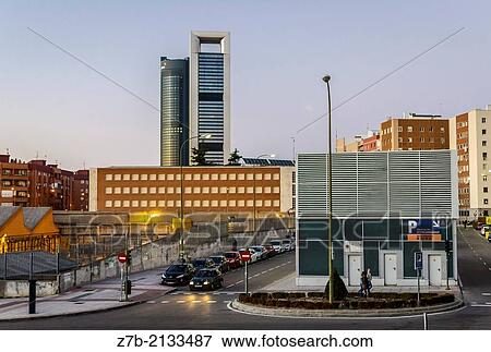 A rotary square in a street of Madrid city, Spain. View Large Photo Image Stock Photo - A rotary square in a street of Madrid city, Spain.. Fotosearch